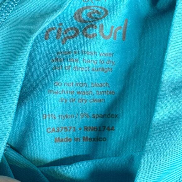 Rip Curl Girls' sz Small (8) Teal Blue Long Sleeve Rash Guard Swim Shirt - Picture 5 of 9